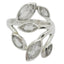 Crystal Quartz Hexa Russian Silver White Gemstones Versatile Leafy Ring Jewellery