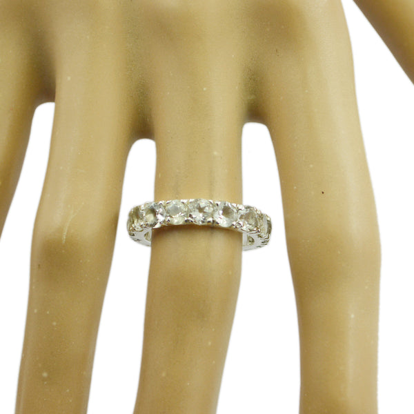 Crystal Quartz multiple Japanese 925 Silver White Gemstone Dainty Eternity Band Jewellery