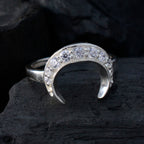 Crystal Quartz multiple Turkish Silver White Gems Whisper thin Romantic Ring Jewelry