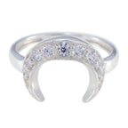 Crystal Quartz multiple Turkish Silver White Gems Whisper thin Romantic Ring Jewelry