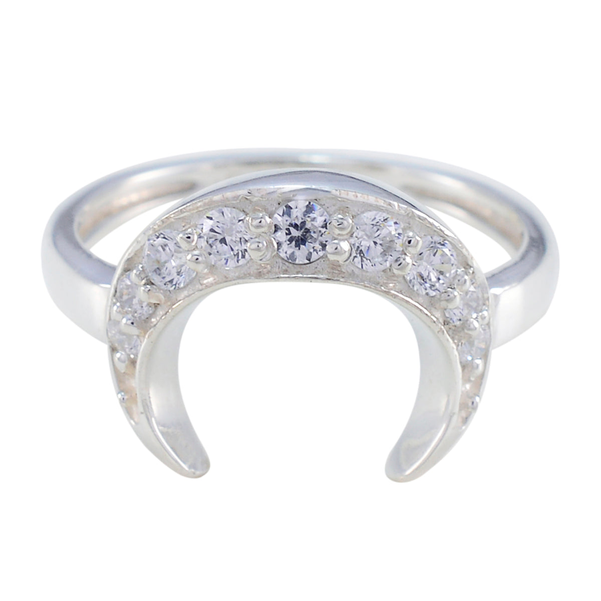 Crystal Quartz multiple Turkish Silver White Gems Whisper thin Romantic Ring Jewelry