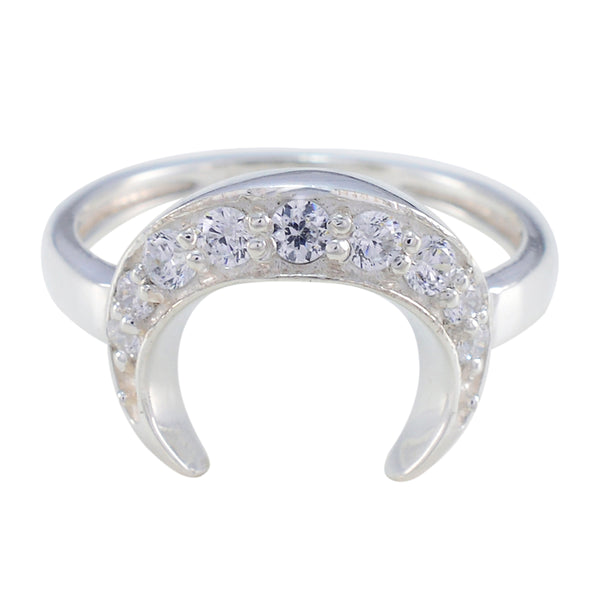 Crystal Quartz multiple Turkish Silver White Gems Whisper thin Romantic Ring Jewelry