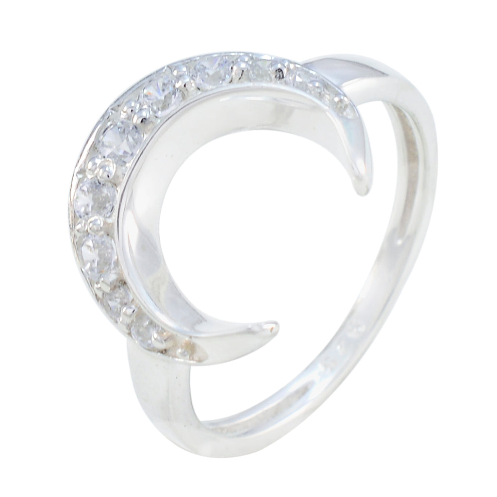 Crystal Quartz multiple Turkish Silver White Gems Whisper thin Romantic Ring Jewelry