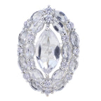 Crystal Quartz multiple Indian Sterling Silver White Gems Essential  Trendy Ring Jewelry