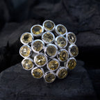 Citrine multiple Spanish Sterling Silver Yellow Gemstones Chunky Artisan Ring Jewelry