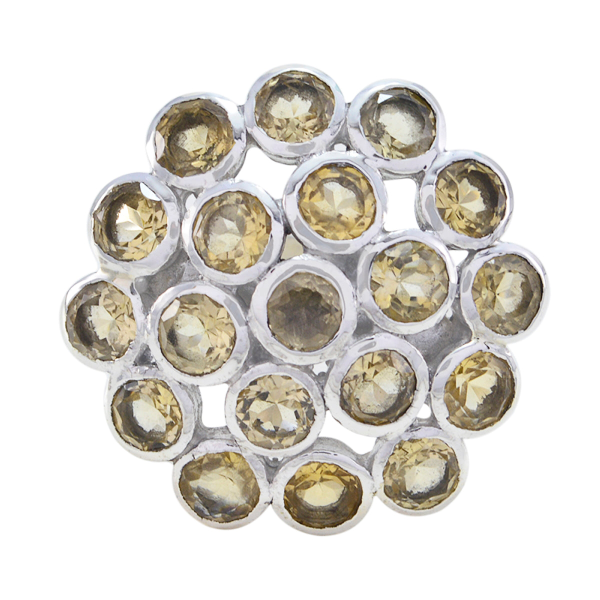 Citrine multiple Spanish Sterling Silver Yellow Gemstones Chunky Artisan Ring Jewelry