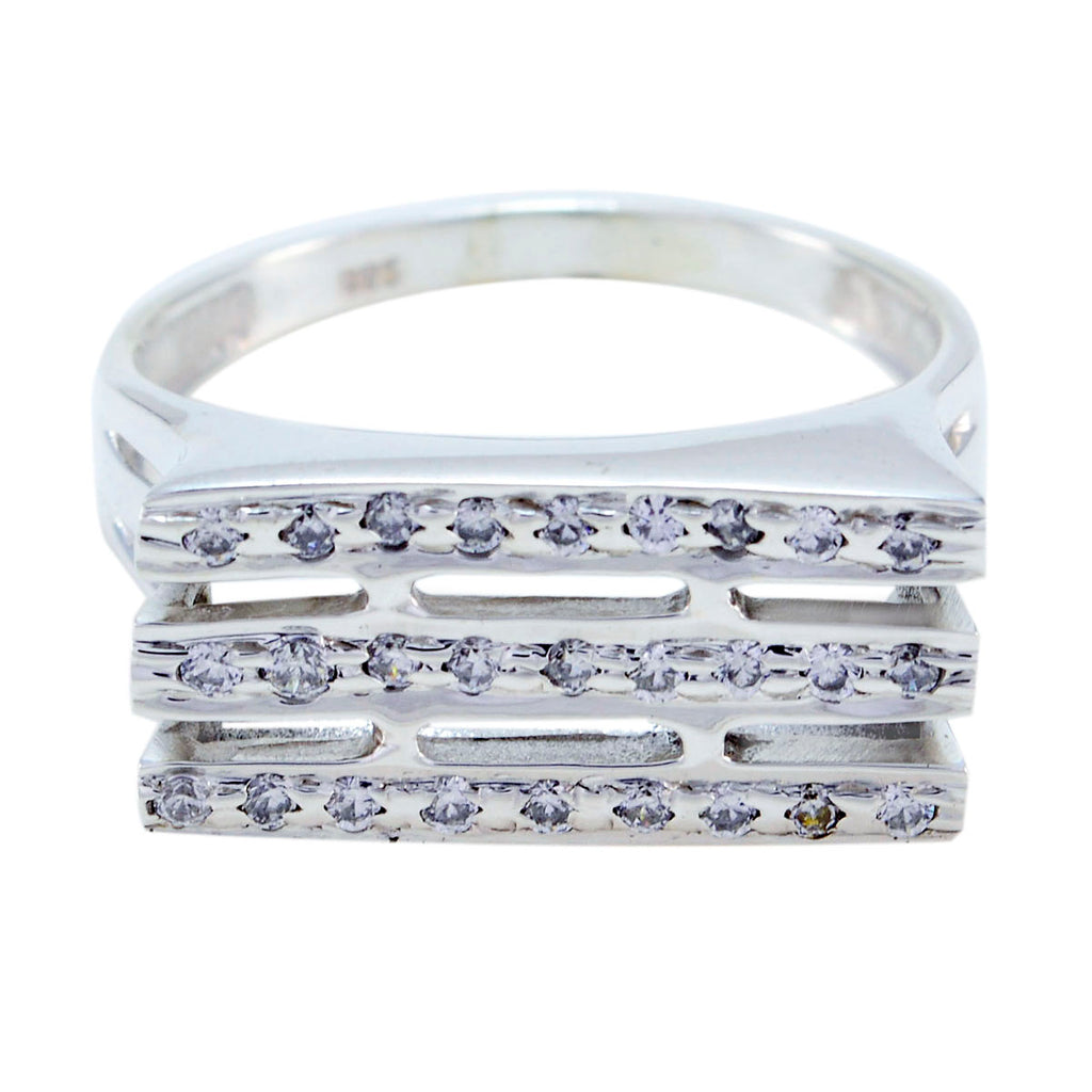 Zirkonia CZ Halo Deutsch 92,5 Silber Weiße Edelsteine Federleicht Abstrakt Ring Schmuck
