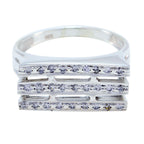 Cubic zirconia CZ Halo German 92.5 Silver White Gems Featherlight Abstract Ring Jewelry