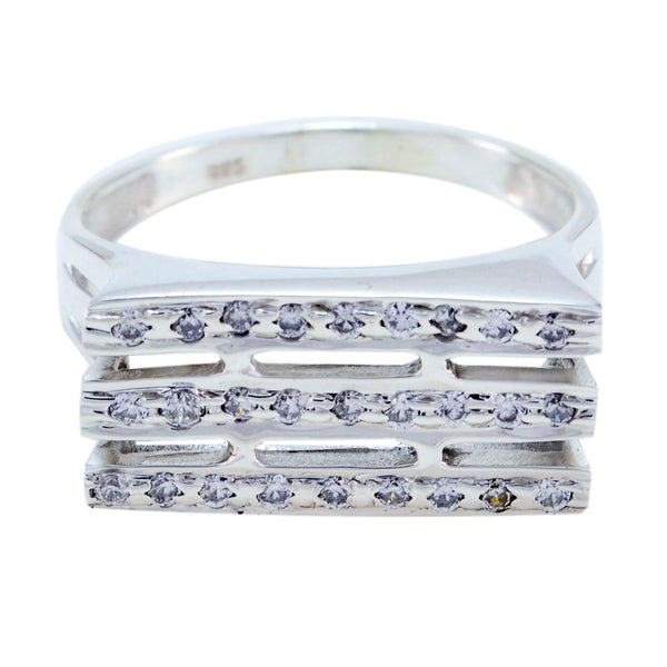 Zirkonia CZ Halo Deutsch 92,5 Silber Weiße Edelsteine Federleicht Abstrakt Ring Schmuck