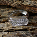 Cubic zirconia CZ Halo Russian Sterling Silver White Gemstones Tiny Artisan Ring Jewelry