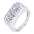 Cubic zirconia CZ Halo Russian Sterling Silver White Gemstones Tiny Artisan Ring Jewelry