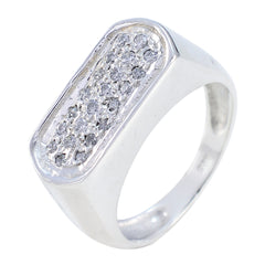 Cubic zirconia CZ Halo Russian Sterling Silver White Gemstones Tiny Artisan Ring Jewelry