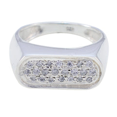 Cubic zirconia CZ Halo Russian Sterling Silver White Gemstones Tiny Artisan Ring Jewelry