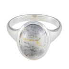 Dendrite Opal Solitaire German 92.5 Silver White Gems Minimal Artisan Ring Jewelry