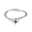 Emerald CZ Solitaire Korean 925 Sterling Silver Green Gems Dainty Graceful Ring Jewelry