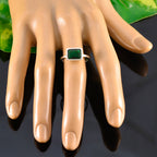 Emerald CZ Solitaire Turkish 92.5 Silver Green Gemstones Delicate Luxurious Ring Jewellery