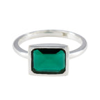 Emerald CZ Solitaire Turkish 92.5 Silver Green Gemstones Delicate Luxurious Ring Jewellery