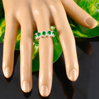 Emerald CZ Penta Japanese 925 Sterling Silver Green Gemstone Whisper thin Fairytale Ring Jewelry