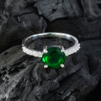 Emerald CZ multiple Egyptian 925 Sterling Silver Green Gems Slim Sophisticated Ring Jewellery