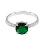 Emerald CZ multiple Egyptian 925 Sterling Silver Green Gems Slim Sophisticated Ring Jewellery