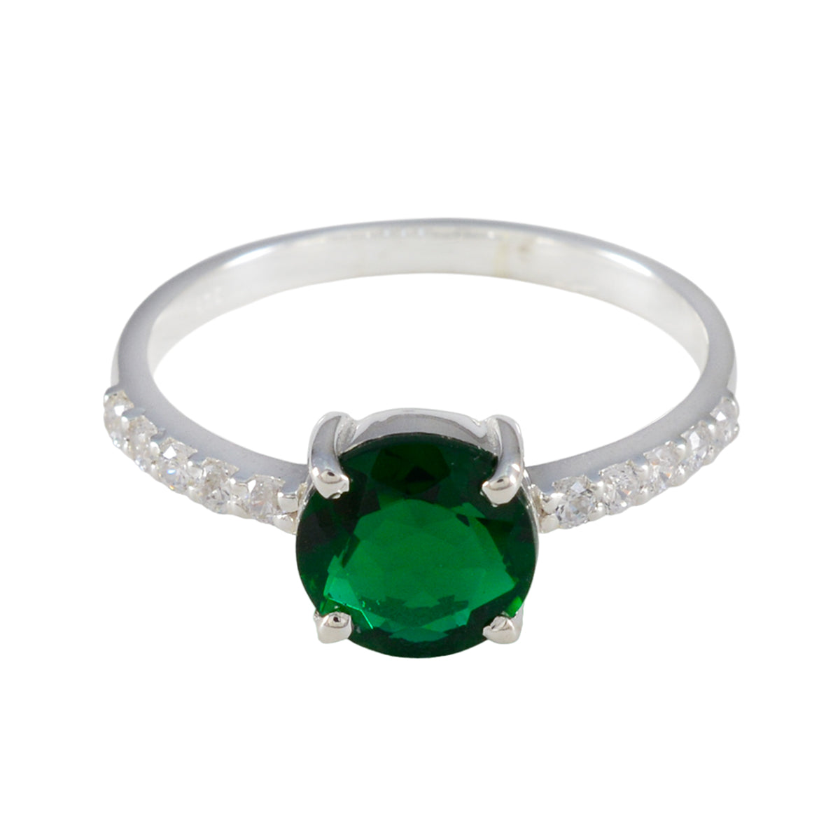 Emerald CZ multiple Egyptian 925 Sterling Silver Green Gems Slim Sophisticated Ring Jewellery