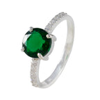 Emerald CZ multiple Egyptian 925 Sterling Silver Green Gems Slim Sophisticated Ring Jewellery
