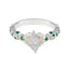 Emerald CZ Halo Egyptian 925 Silver Green Gems Minimal Cultural Ring Jewellery