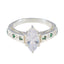 Emerald CZ Halo German 925 Silver Green Gemstone Classic Luxurious Ring Jewellery
