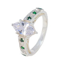 Emerald CZ Halo German 925 Silver Green Gemstone Classic Luxurious Ring Jewellery