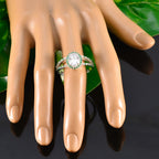 Emerald CZ Halo Egyptian 925 Sterling Silver Green Gemstones Tiny Artisan Ring Jewelry