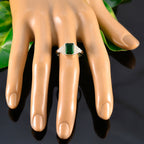 Emerald CZ Halo German 925 Silver Green Gemstones Featherlight Glamorous Ring Jewellery