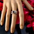 Garnet Trilogy German 92.5 Silver Red Gems Classic Fairytale Ring Jewelry