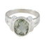 Green Amethyst Solitaire German 92.5 Silver Green Gemstones Tiny Ethnic Ring Jewellery
