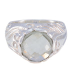 Green Amethyst Solitaire Moroccan 92.5 Silver Green Gemstones Chunky Signet Ring Jewellery