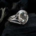 Green Amethyst Solitaire Russian 92.5 Silver Green Gems Tiny Ethnic Ring Jewellery