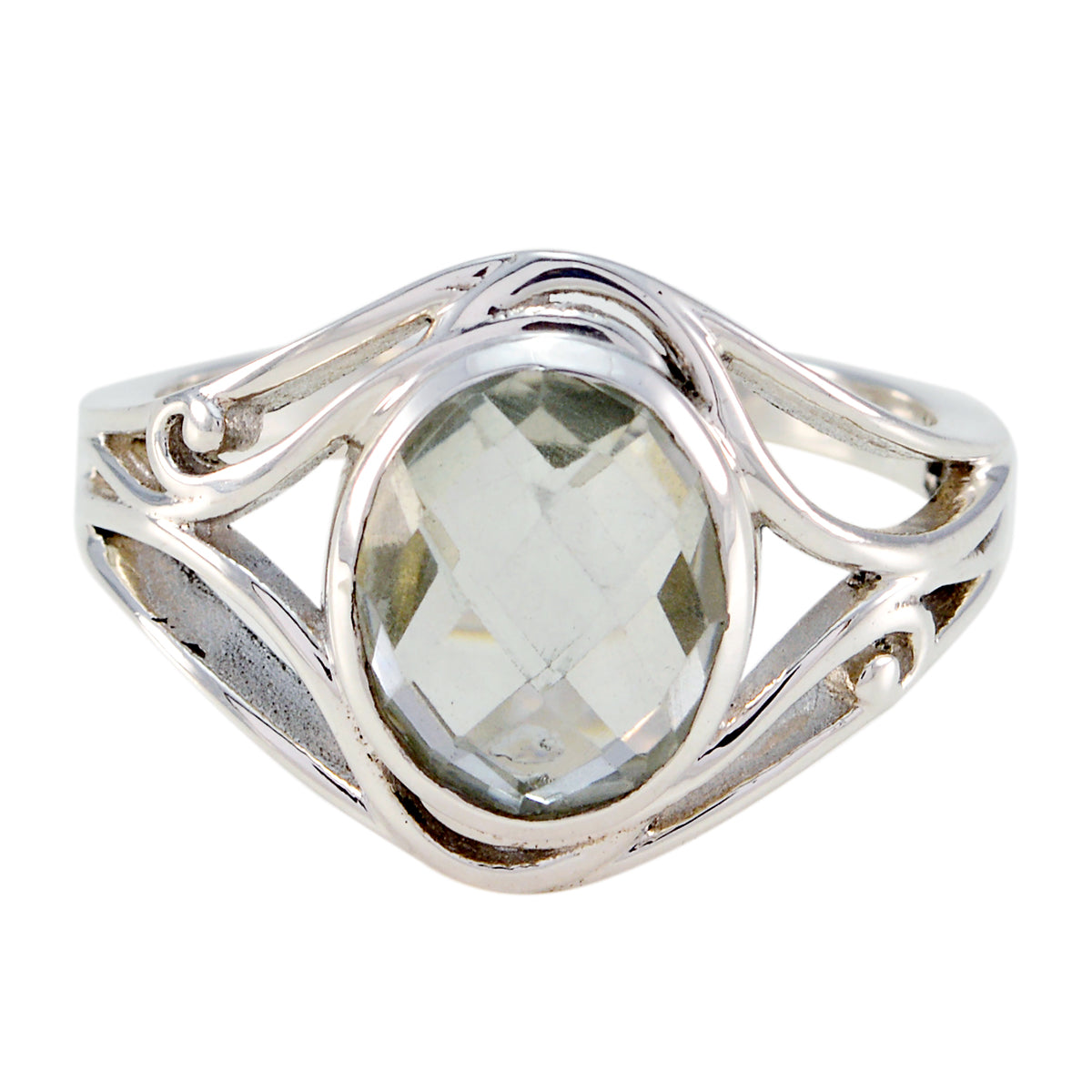 Green Amethyst Solitaire Russian 92.5 Silver Green Gems Tiny Ethnic Ring Jewellery