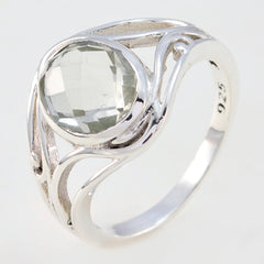 Green Amethyst Solitaire Russian 92.5 Silver Green Gems Tiny Ethnic Ring Jewellery