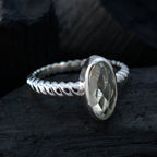 Green Amethyst Solitaire Egyptian Silver Green Gems Tiny Twist Ring Jewelry