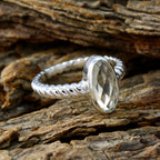 Green Amethyst Solitaire Egyptian Silver Green Gems Tiny Twist Ring Jewelry