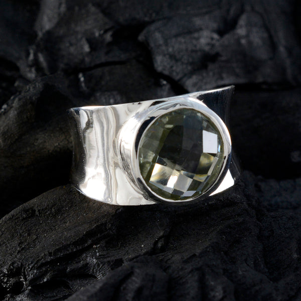 Green Amethyst Solitaire German 925 Silver Green Gems Edgy Armor Band Jewellery