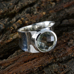 Green Amethyst Solitaire German 925 Silver Green Gems Edgy Armor Band Jewellery