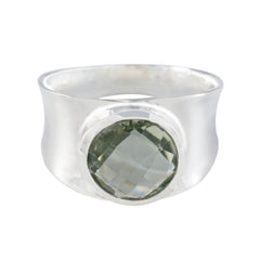 Green Amethyst Solitaire German 925 Silver Green Gems Edgy Armor Band Jewellery