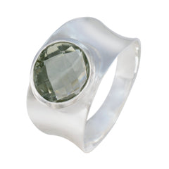 Green Amethyst Solitaire German 925 Silver Green Gems Edgy Armor Band Jewellery