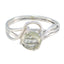 Green Amethyst Solitaire American 925 Sterling Silver Green Gemstone Delicate Graceful Ring Jewelry