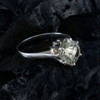 Green Amethyst Solitaire Egyptian Sterling Silver Green Gemstones Slim Fairytale Ring Jewellery