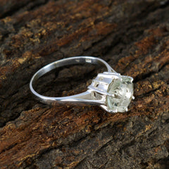 Green Amethyst Solitaire Egyptian Sterling Silver Green Gemstones Slim Fairytale Ring Jewellery