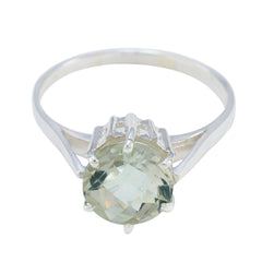 Green Amethyst Solitaire Egyptian Sterling Silver Green Gemstones Slim Fairytale Ring Jewellery