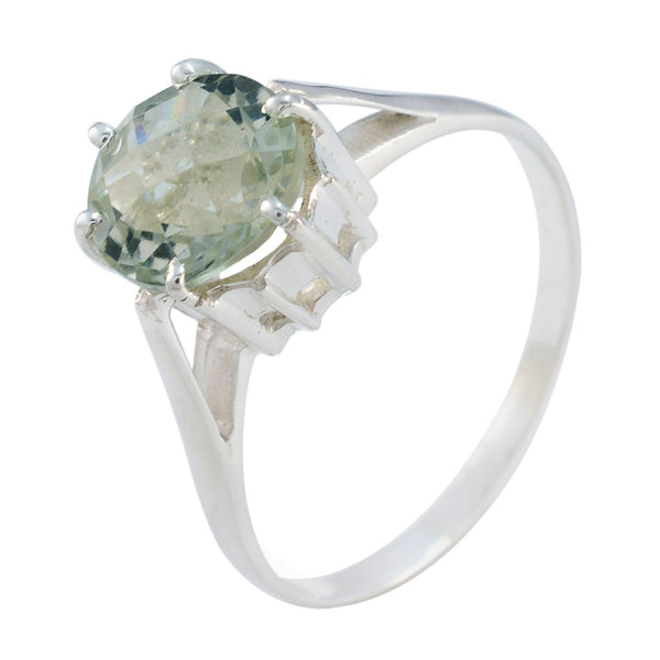 Green Amethyst Solitaire Egyptian Sterling Silver Green Gemstones Slim Fairytale Ring Jewellery