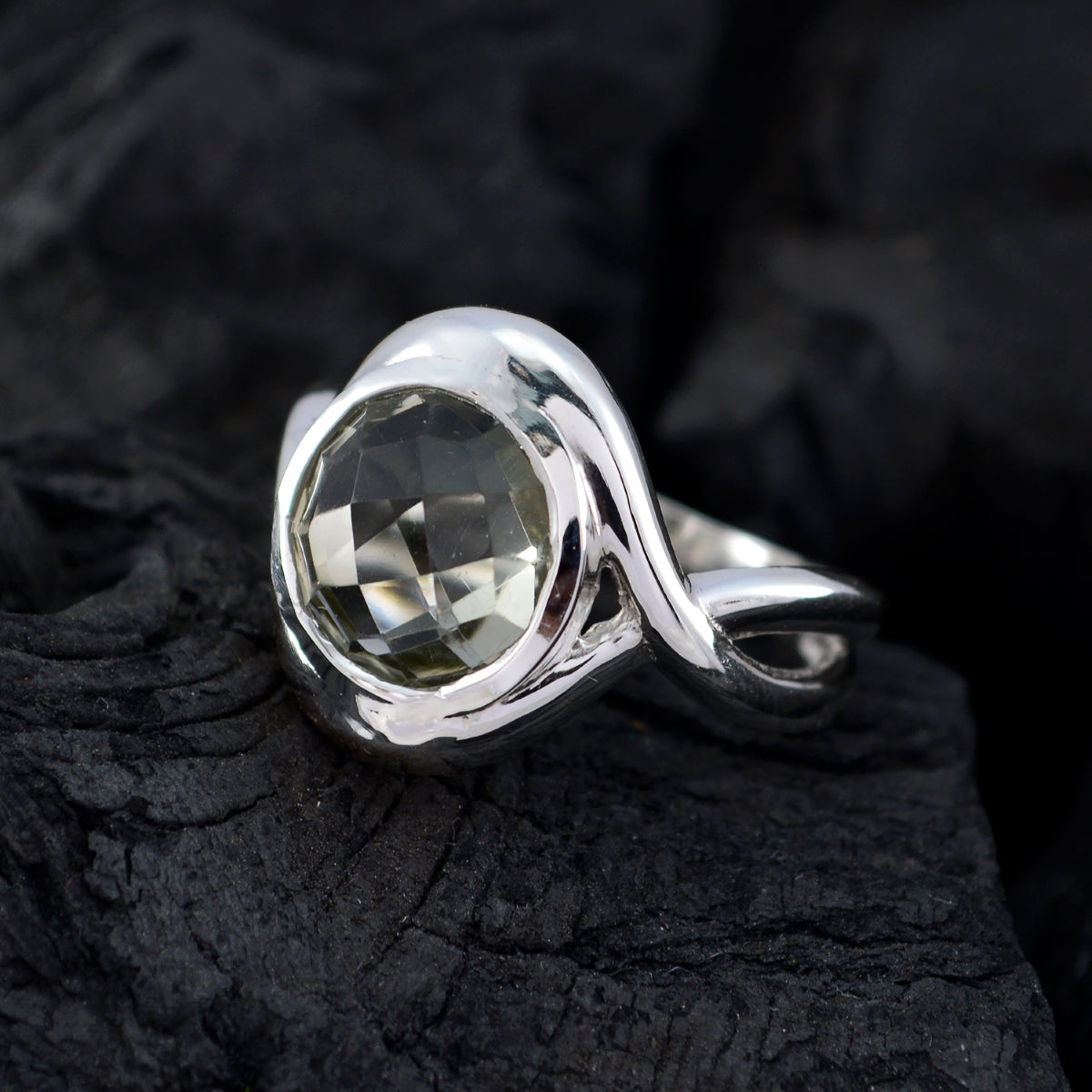 Green Amethyst Solitaire Moroccan 925 Sterling Silver Green Gems Classic Fairytale Ring Jewellery