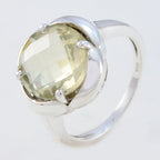 Green Amethyst Solitaire Egyptian Sterling Silver Green Gemstone Minimal Fairytale Ring Jewelry